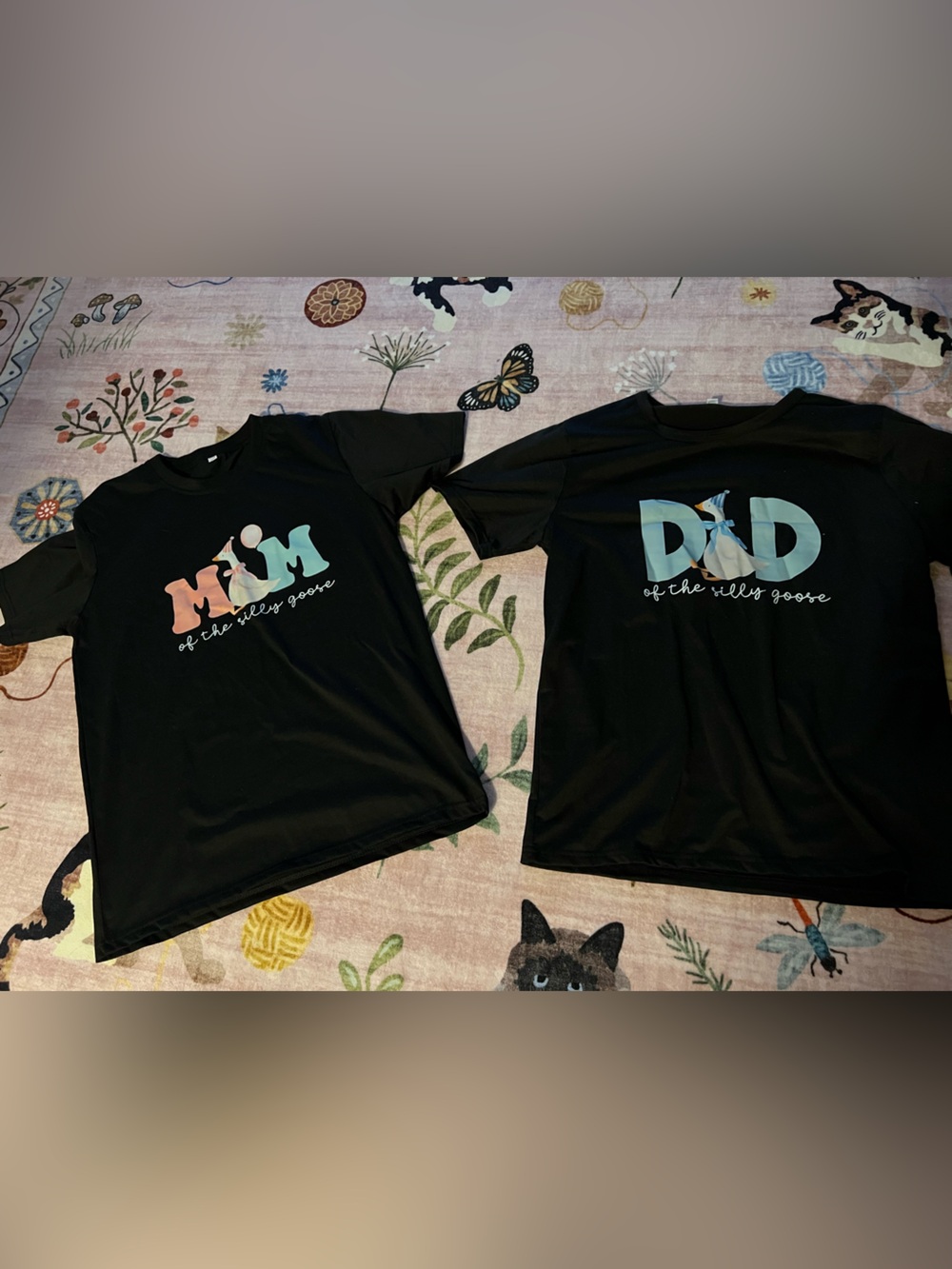 Mom and Dad of the silly goose T-shirts